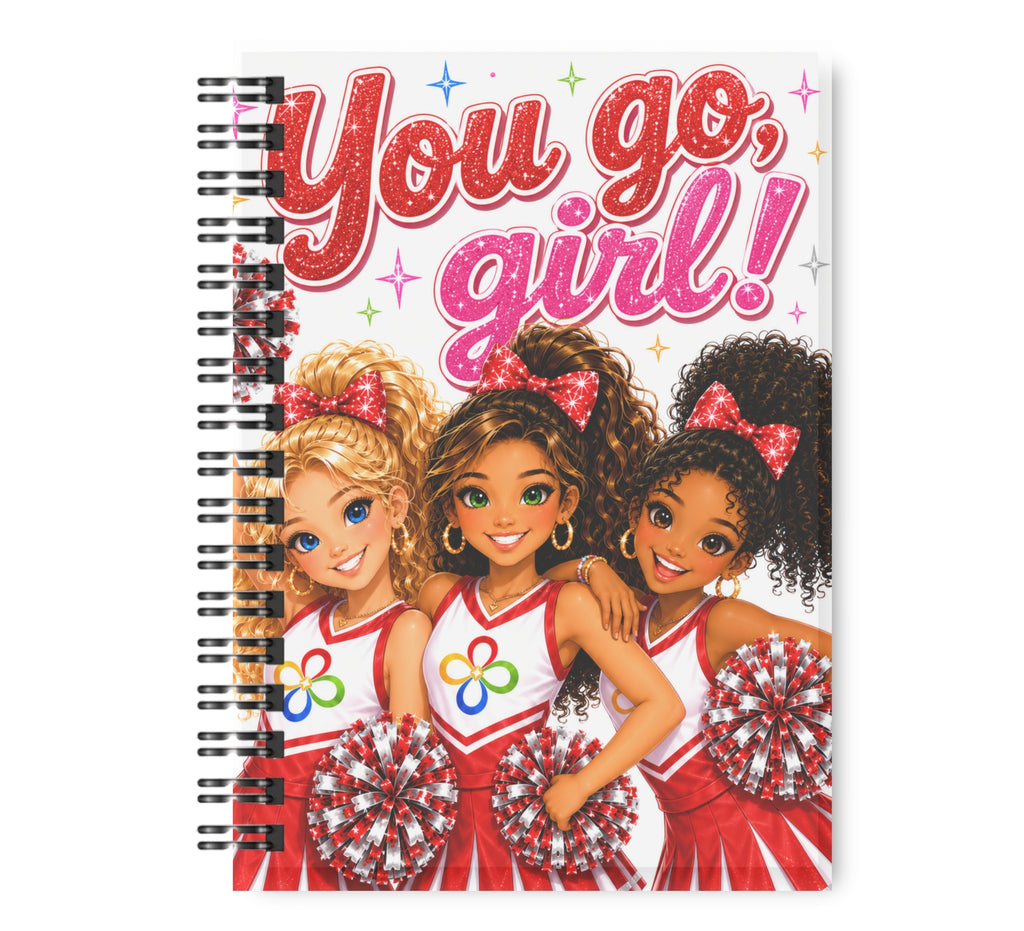 Cheerleading Notebook - 15 Covers to Choose From, Wide Ruled Lined Journal, 100 pages, 8.5"x11" Spiral Bound