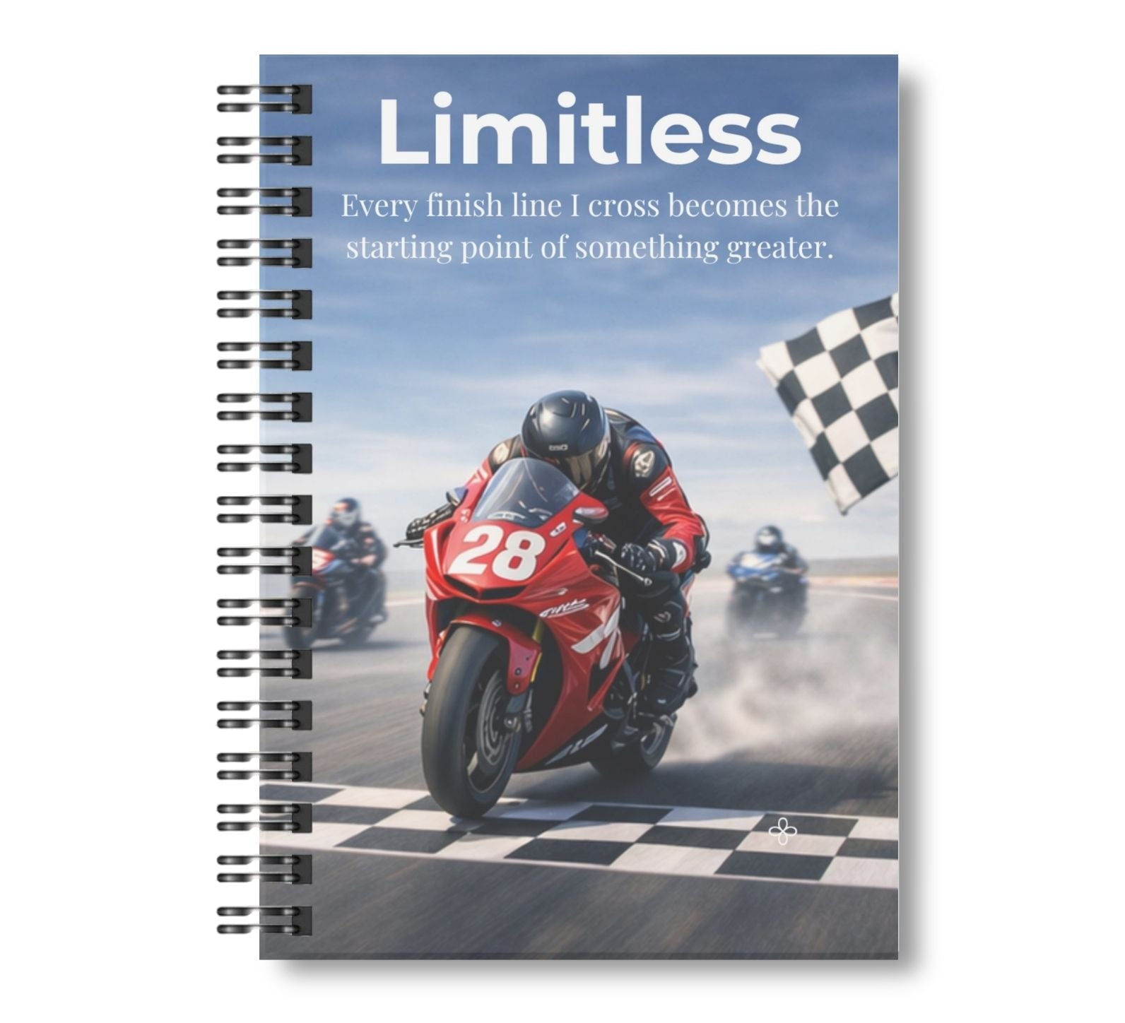 Limitless - Motorcycle, Inspirational Journal, 8.5"x11", Paperback, Spiral Bound and Hardback College Ruled Motivational Blank Notebooks