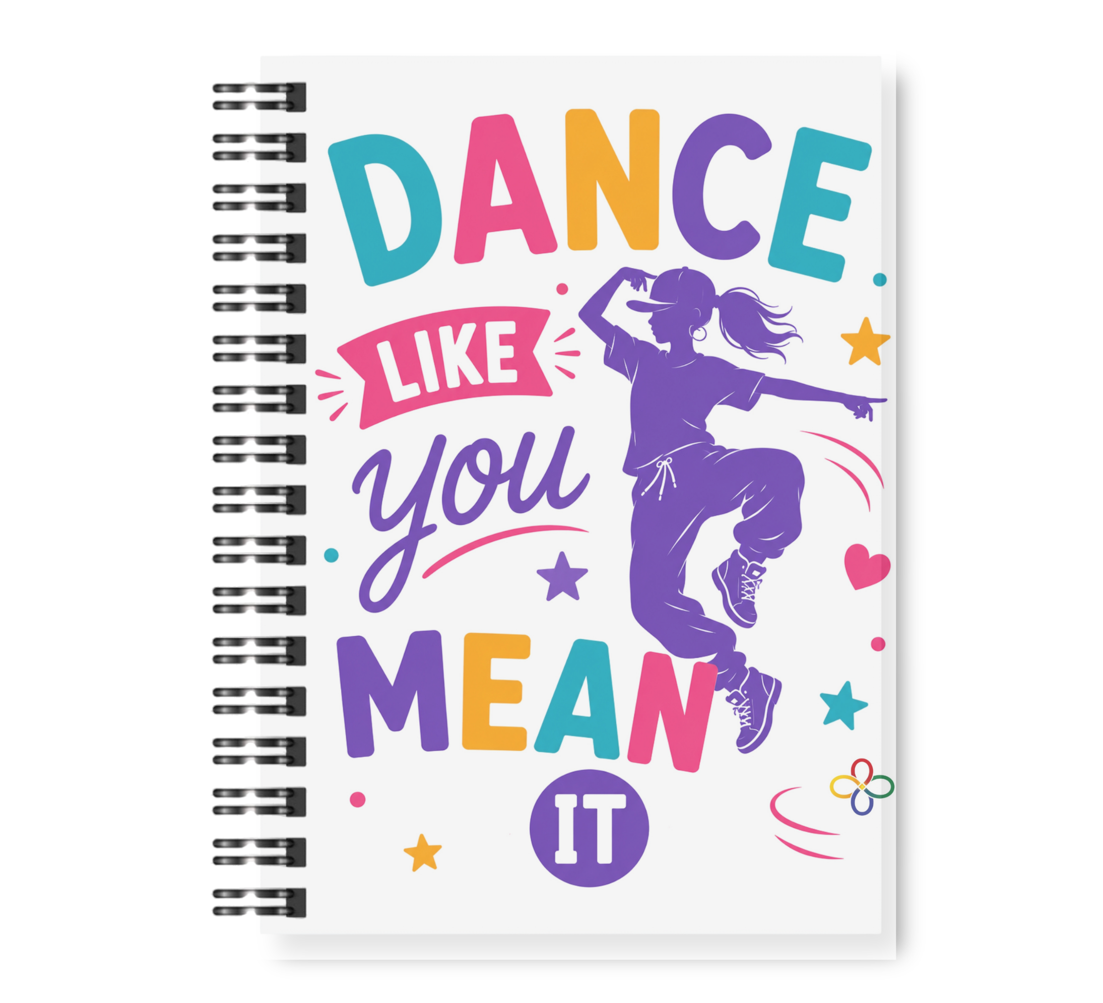 Dance Notebook - 10 CHOICES - 8.5"x11" Wide Ruled Blank Notebook, Spiral Bound