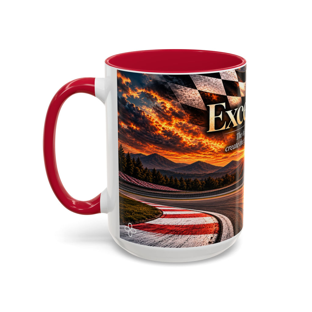 Excellence - The Highest Standards Create the Greatest Achievements | 15 oz Motorcycle Racing Mug, Coffee Cup