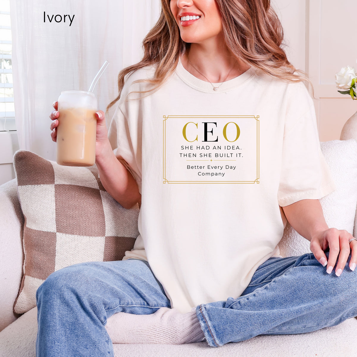 Personalized CEO T-shirt - Custom Business Owner Tee - Business Gift - She Had An Idea.  Then She Built It.