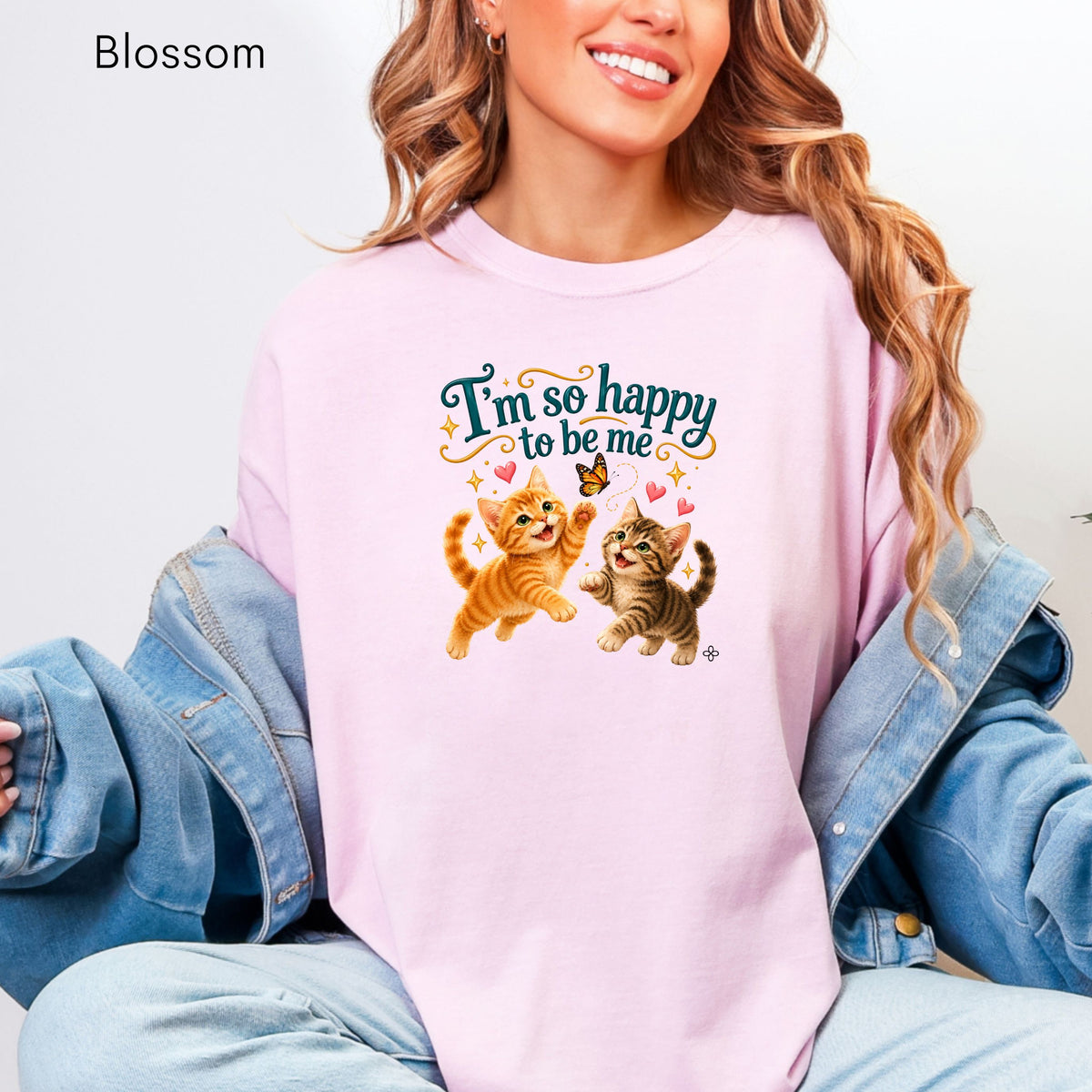 I'm So Happy To Be Me kittens - Women's Comfort Colors Motivational Cat / Pet T-Shirt for Women - Inspirational Tee - Comfort Colors Shirt