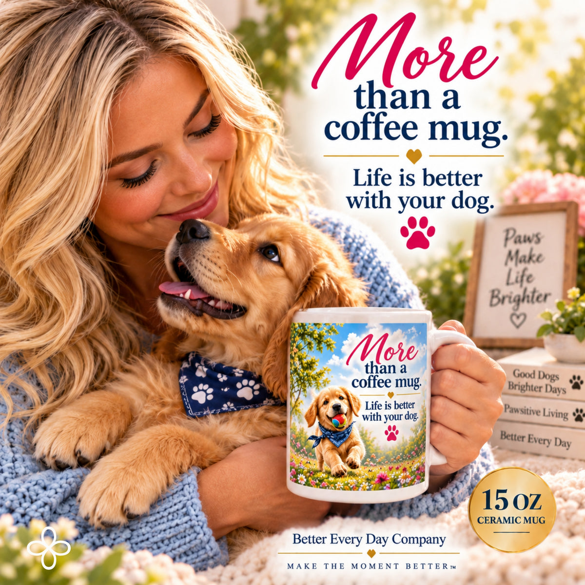 Make Today Fetching - 15 oz Funny Dog Mug, Coffee Cup