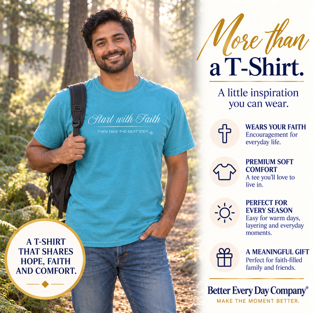 Start with Faith T-Shirt | Then Take The Next Step | Comfort Colors Faith Tee