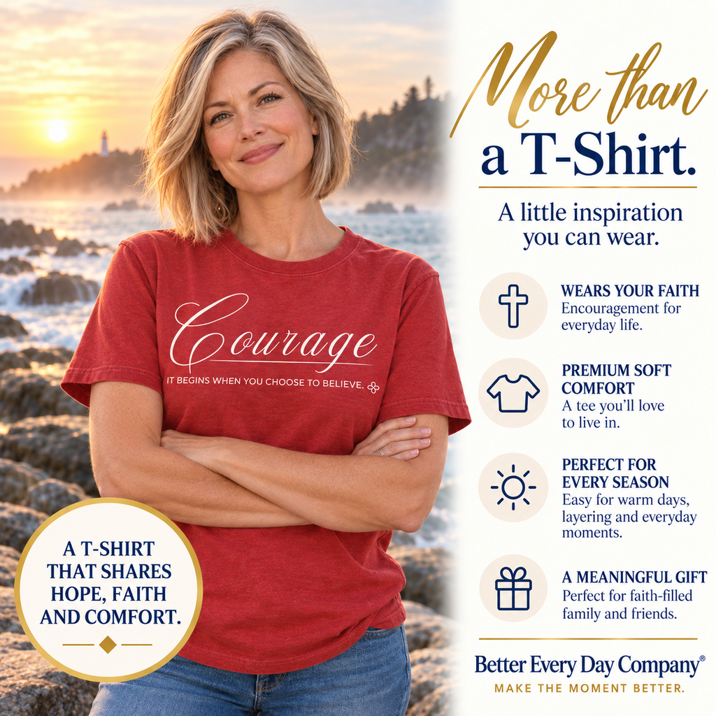 Courage T-Shirt | It Begins When You Choose To Believe | Comfort Colors Faith Tee