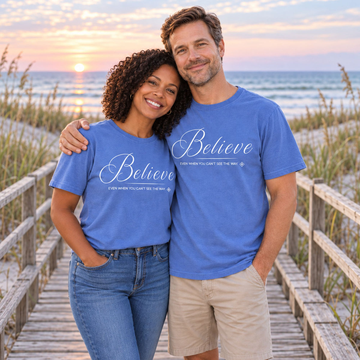 Believe T-Shirt | Even When You Can't See The Way | Comfort Colors Faith Tee