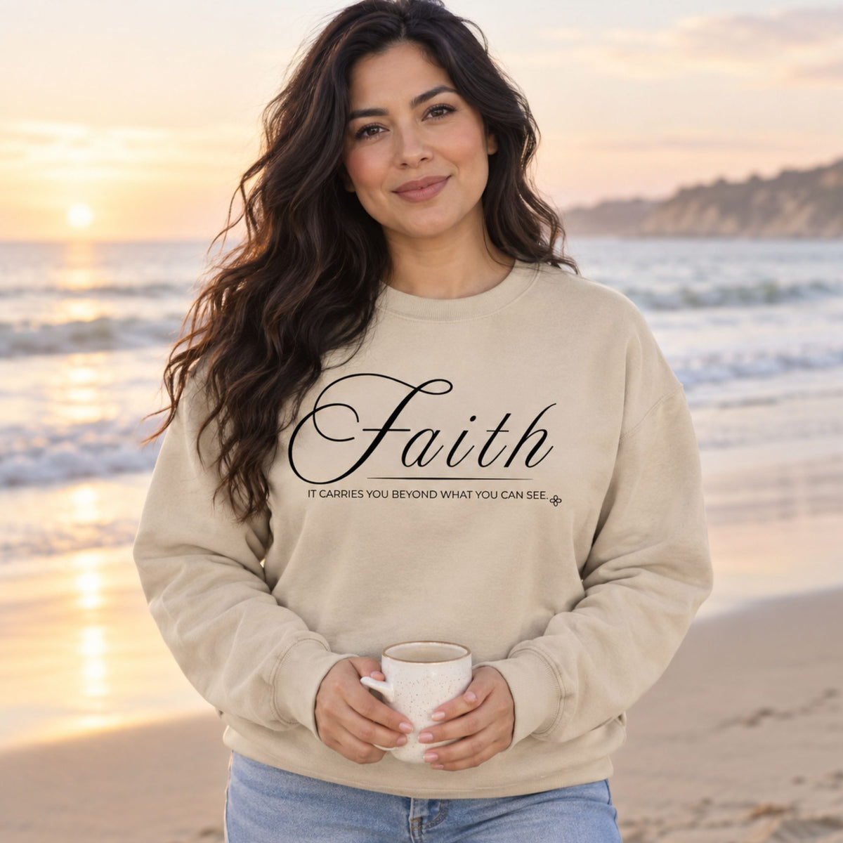 Faith Sweatshirt | It Carries You Beyond What You Can See | Faith Crewneck
