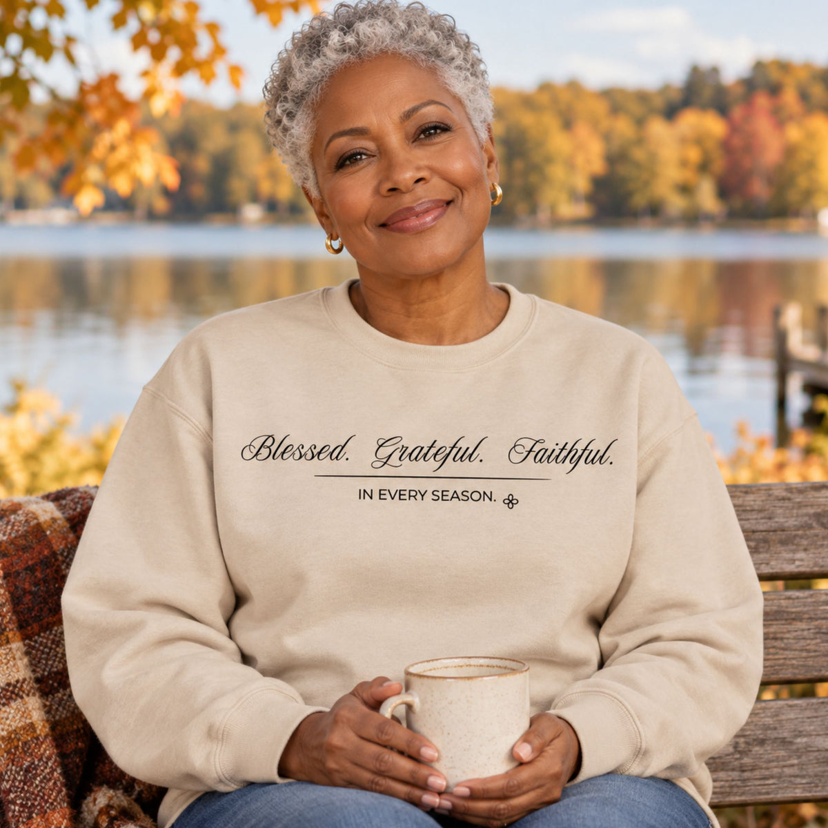 Blessed Grateful Faithful Sweatshirt | In Every Season | Faith Crewneck