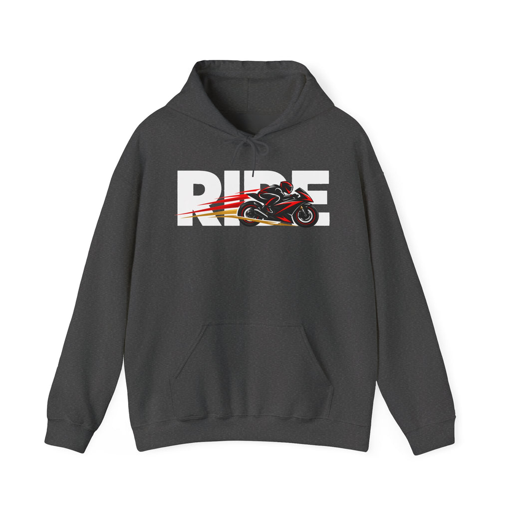 RIDE Sport Bike Hoodie | Sport Bike Rider Graphic | Gildan Hoodie