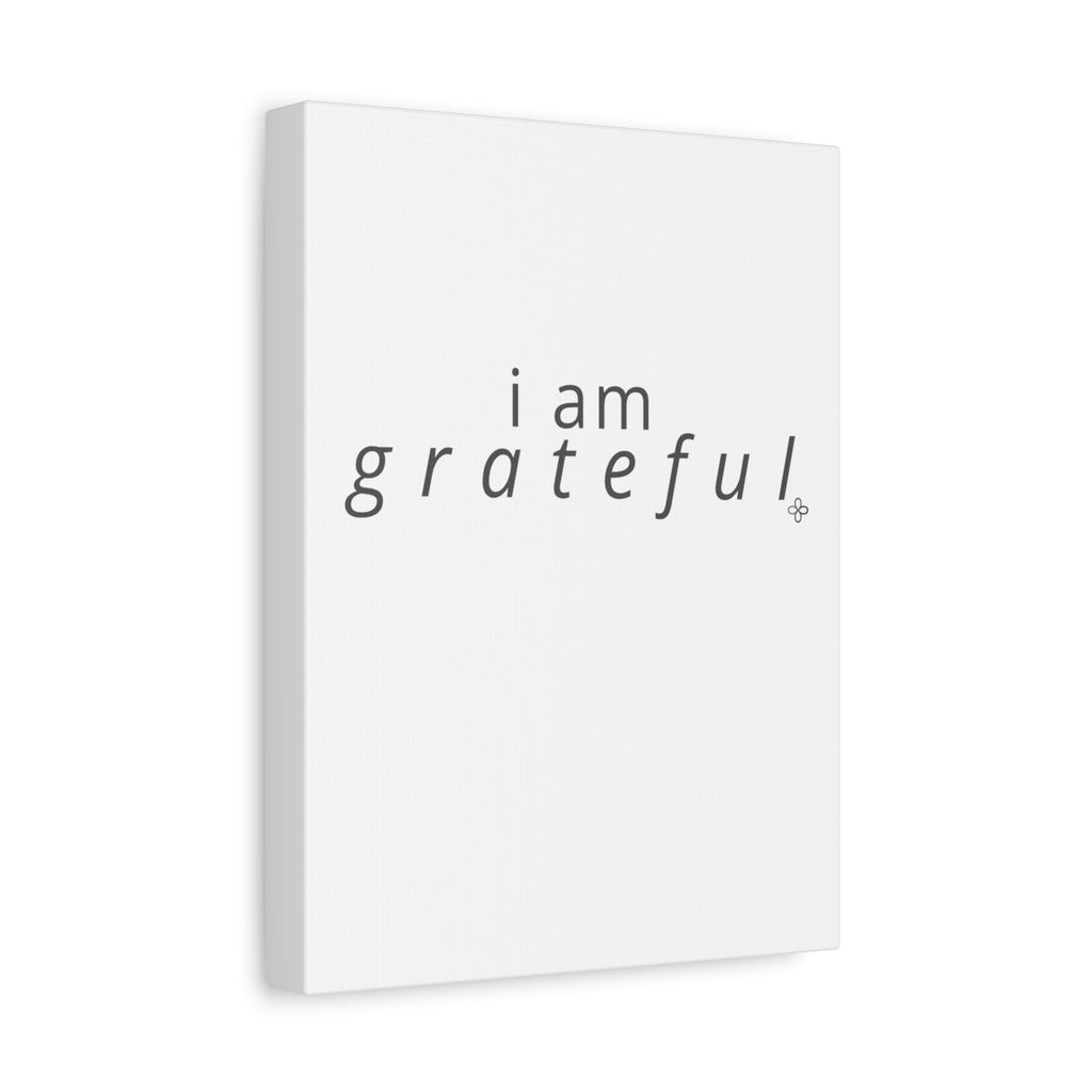 Matte Canvas Wall Art "I Am Grateful" — Minimalist Inspirational Quote