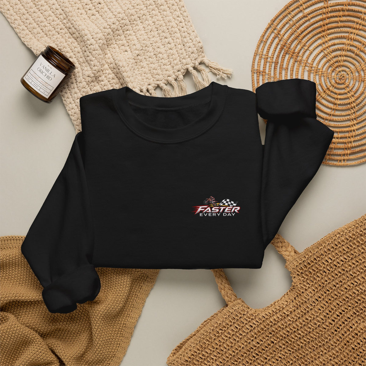 Send It - The Biggest Jumps Begin with Belief | Motocross Dirt Bike Sweatshirt | Front Logo and Back Print | Gildan Crewneck Sweatshirt