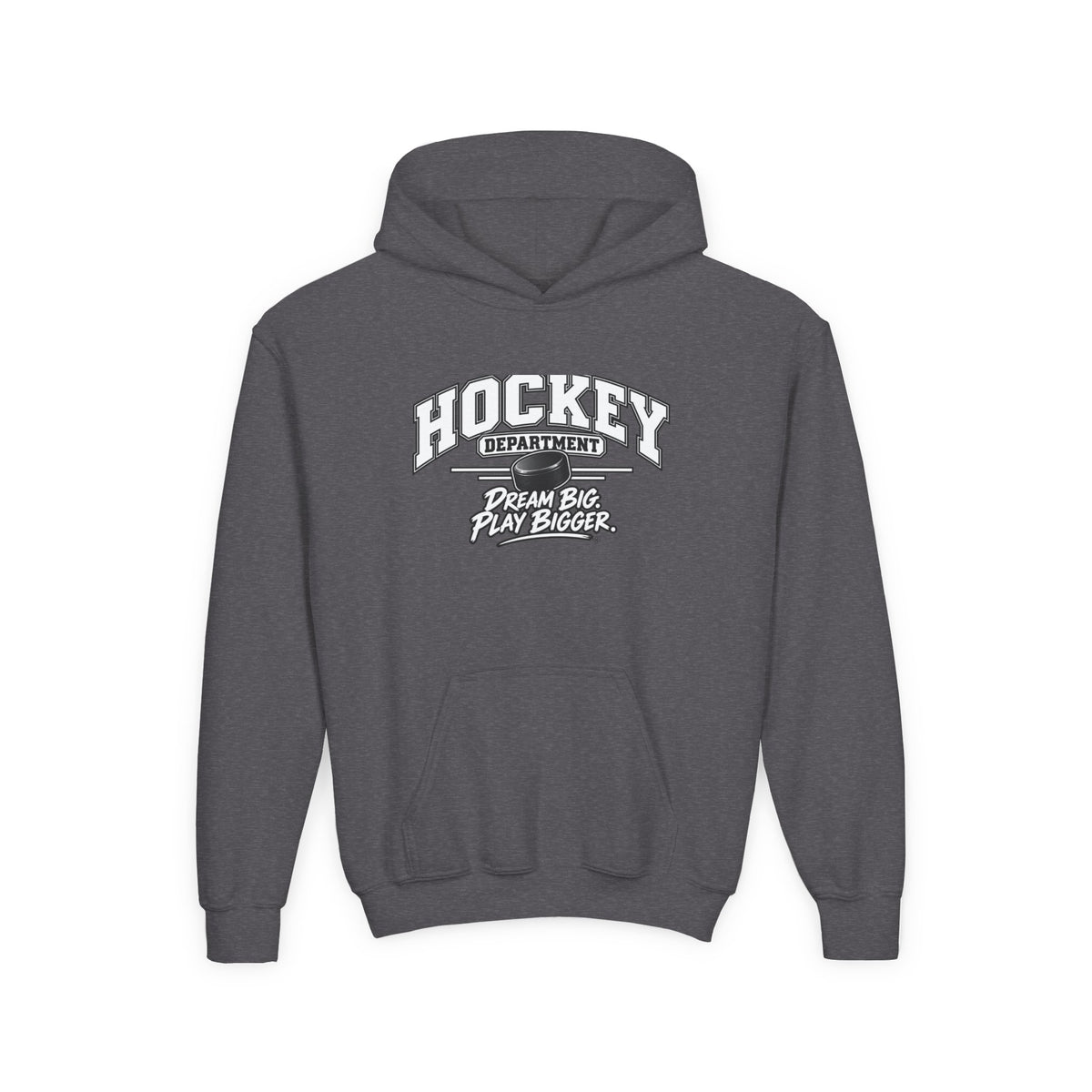 Hockey Department Youth Hoodie | Dream Big, Play Bigger | Kids Hockey Youth Hoodie