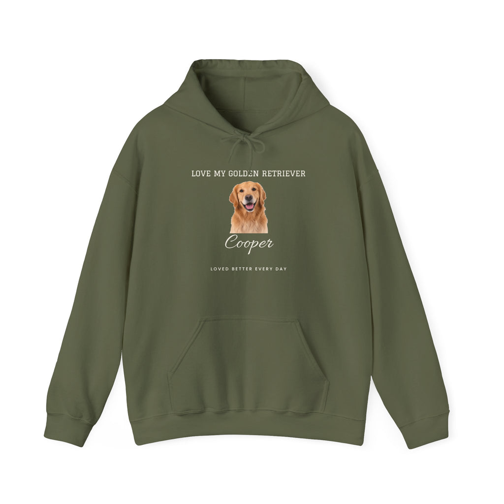 Custom Pet Photo Hoodie - Loved Better Every Day | Your Dog or Cat Photo & Name | Love My Pack | Rescue Mama | Gildan Hoodie