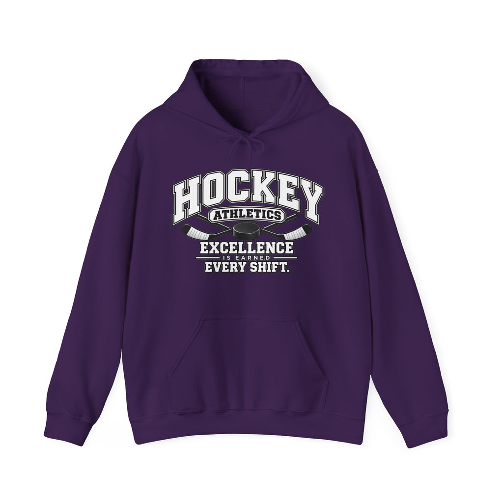 Hockey Athletics Hoodie | Excellence Is Earned Every Shift | Hockey Gildan Hoodie