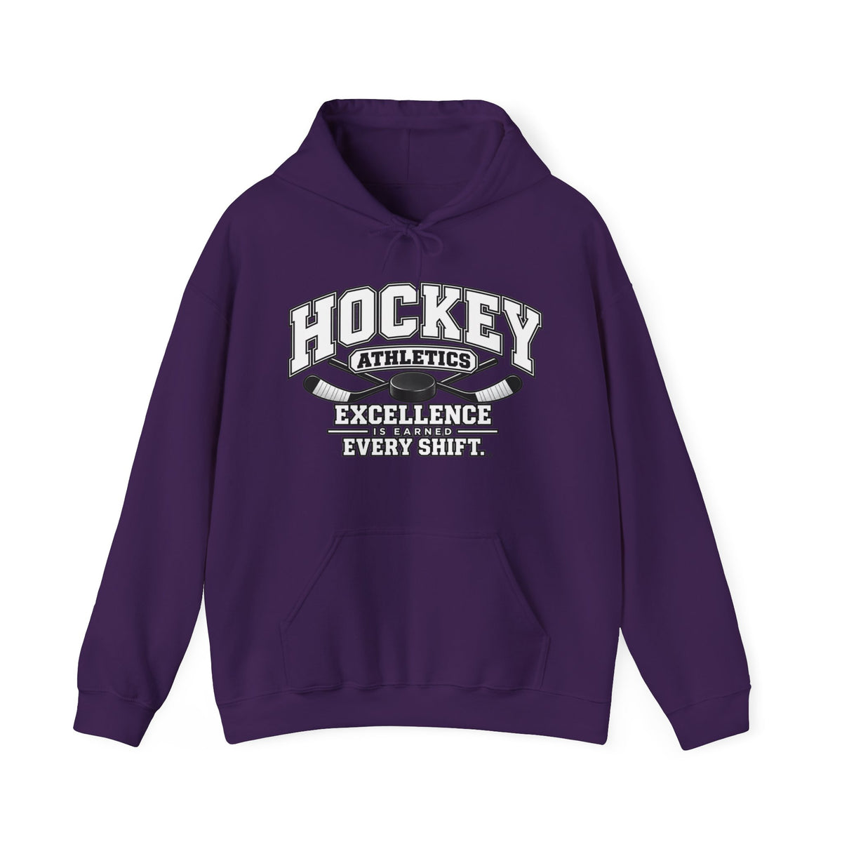 Hockey Athletics Hoodie | Excellence Is Earned Every Shift | Hockey Gildan Hoodie