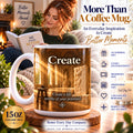 Create - Create a Life Worthy of Your Potential - Greek Sculpture - 15 oz Inspirational Sculptor Mug, Coffee Cup