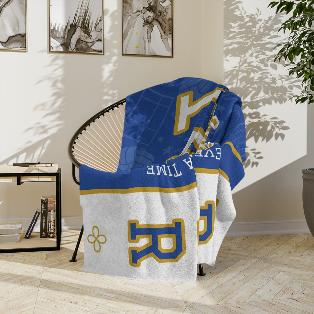 Personalized Volleyball Blanket - Varsity Split Design | Custom Team Name, Number or Class Year & Player Name | Volleyball Player, Senior Night Gift | Plush Throw