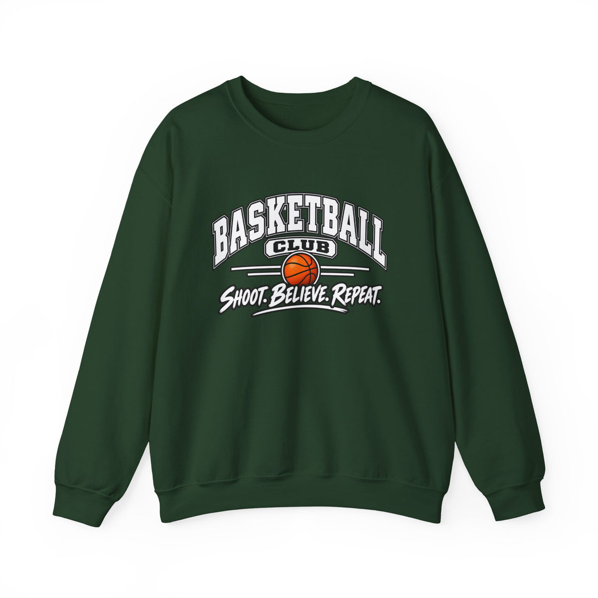 Basketball Club Sweatshirt | Shoot, Believe, Repeat | Basketball Gildan Crewneck