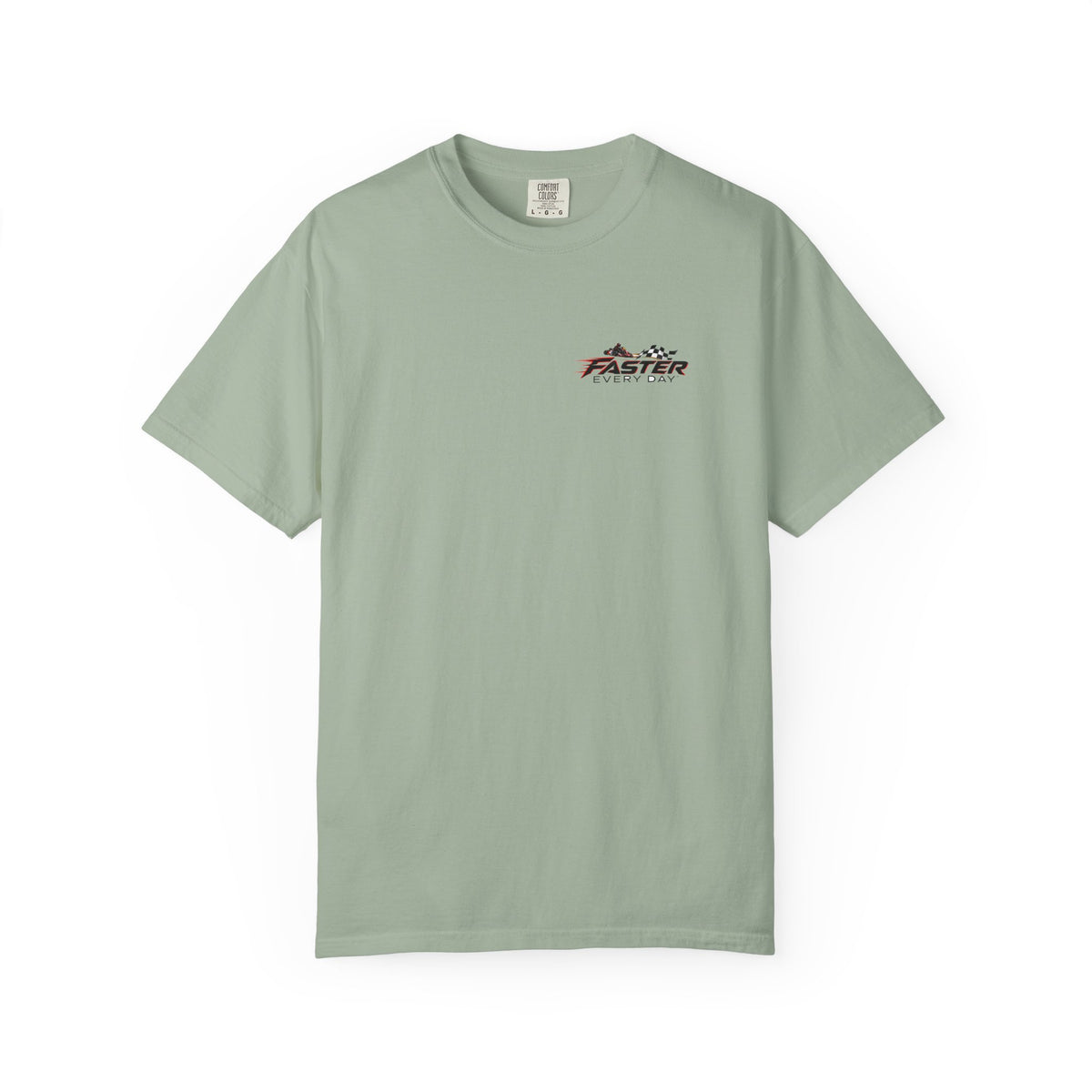 Faster Every Day Go-Kart Racing Tee | Driven to Be Better | Front Logo and Back Print | Comfort Colors T-Shirt