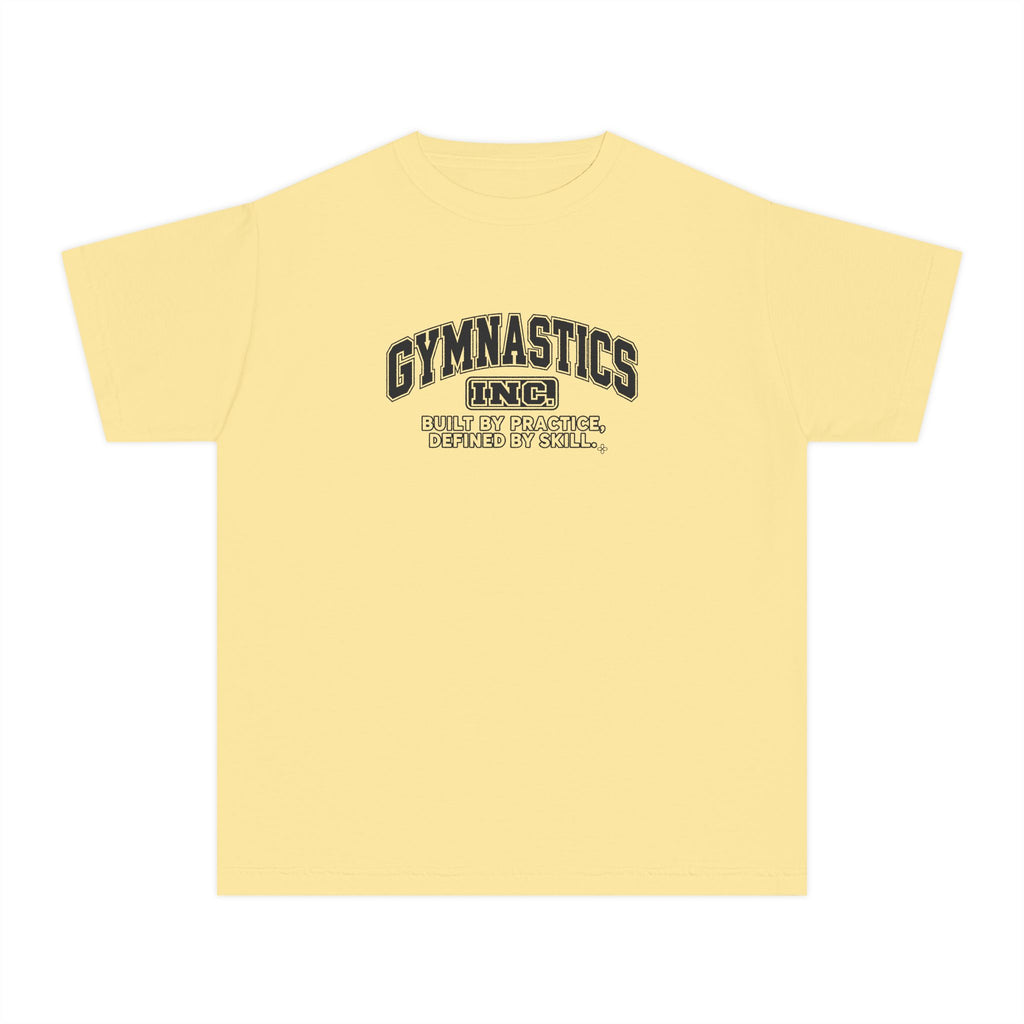 Gymnastics Inc. Youth T-Shirt | Built by Practice, Defined by Skill | Girls Gymnastics Comfort Colors Youth Tee