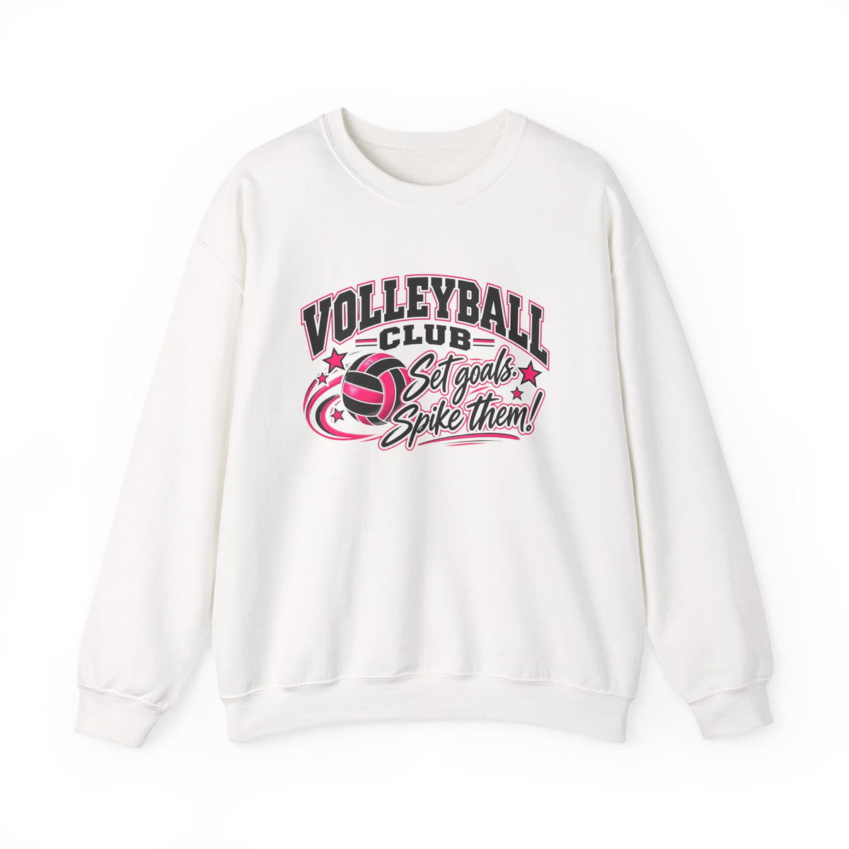 Volleyball Club Sweatshirt | Set Goals, Spike Them | Volleyball Gildan Crewneck