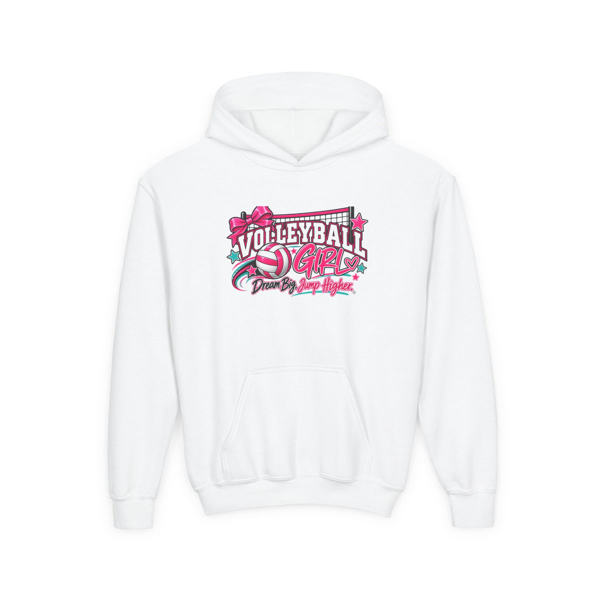 Volleyball Girl Youth Hoodie | Dream Big, Jump Higher | Girls Volleyball Youth Hoodie