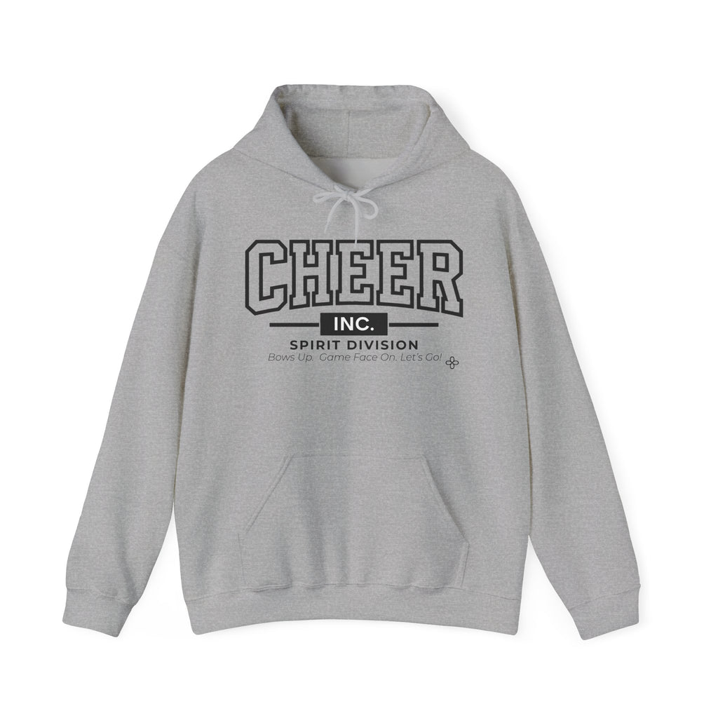 Cheer Inc. Spirit Division Hoodie | Bows Up, Game Face On, Let's Go | Cheer Gildan Hoodie