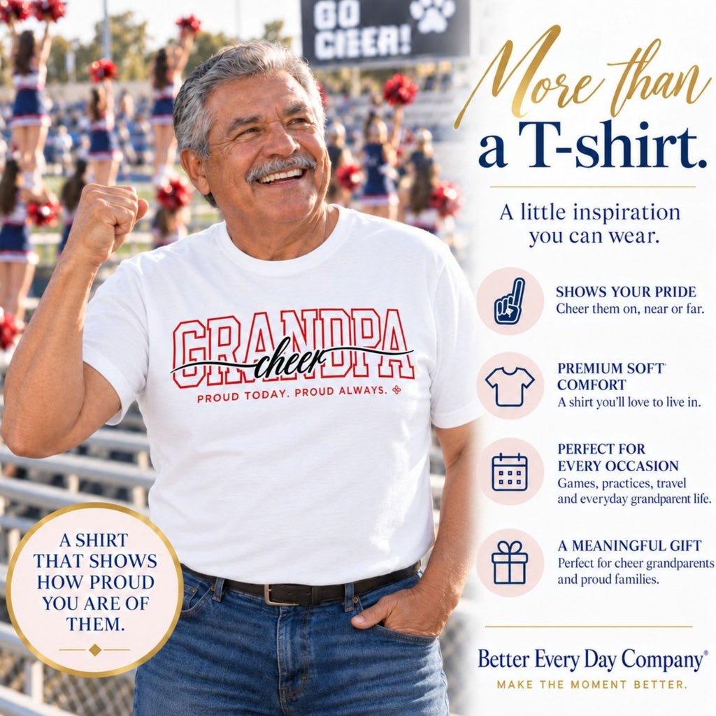 CHEER Grandpa Shirt - Proud Today. Proud Always. | Choose Your Team Color | Comfort Colors Tee