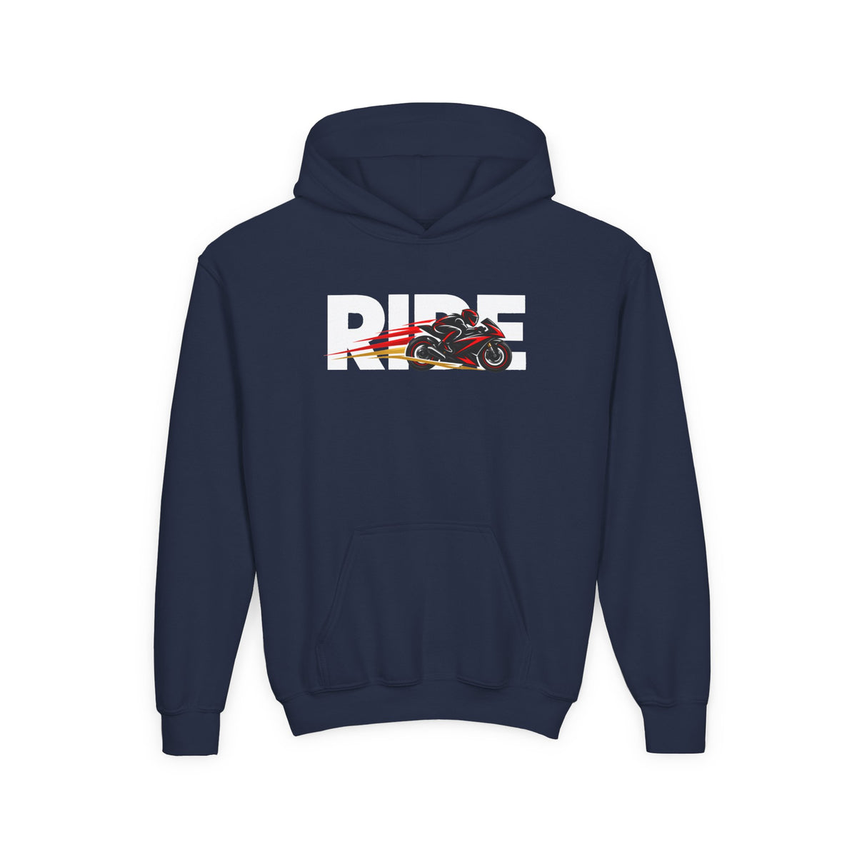 RIDE Sport Bike Youth Hoodie | Sport Bike Rider Graphic | Kids Youth Hoodie