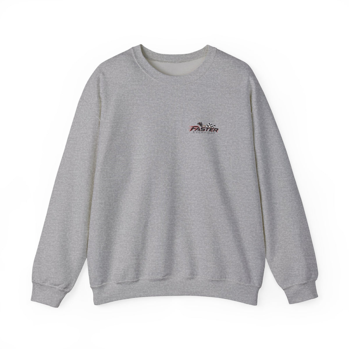 Focus - Every Corner Is an Opportunity for Greatness | Motorcycle Racing Gift | Front Logo and Back Print | Gildan Crewneck Sweatshirt