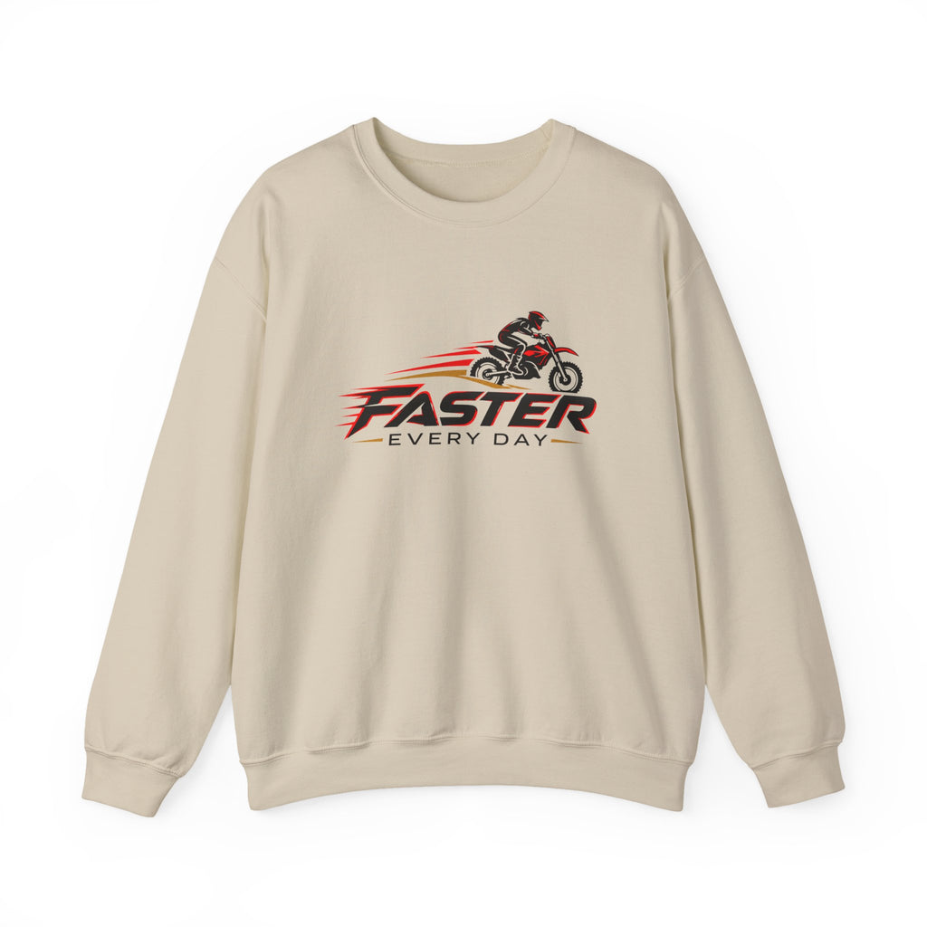 Faster Every Day Dirt Bike Logo Sweatshirt | Motocross Gift | Gildan Crewneck Sweatshirt