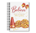 Believe - Cheerleading Notebook 8.5"x11", Red and Gold, Wide Ruled Blank Notebook, Spiral Bound
