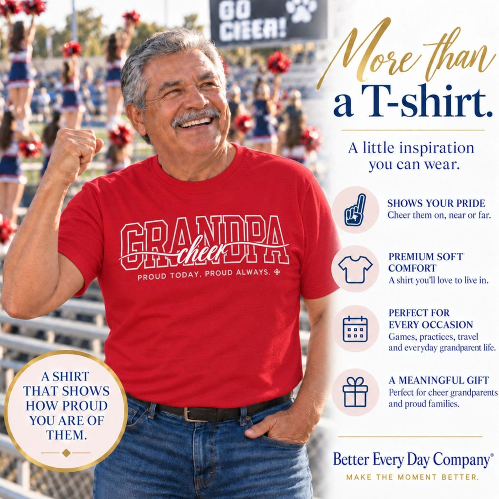 CHEER Grandpa Shirt - Proud Today. Proud Always. | Choose Your Team Shirt Color | Comfort Colors Tee
