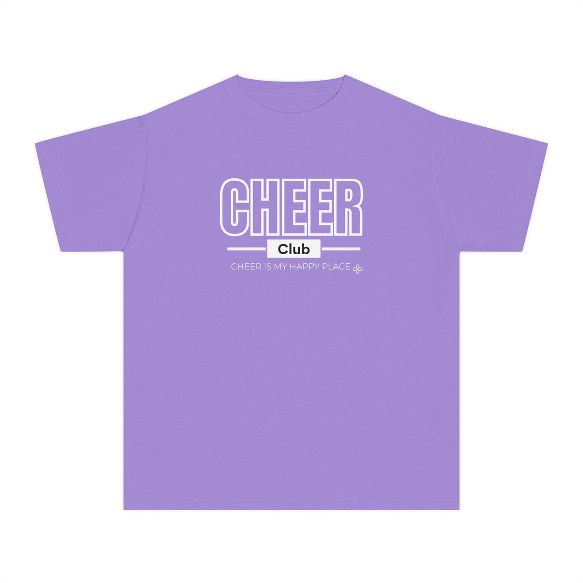 Cheer Club Youth T-Shirt | Cheer Is My Happy Place | Girls Cheer Comfort Colors Youth Tee