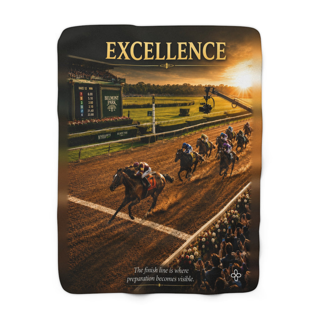 Excellence Motivational Sherpa Blanket | Inspirational Quote Sherpa Fleece Throw | Uplifting Gift | Better Every Day