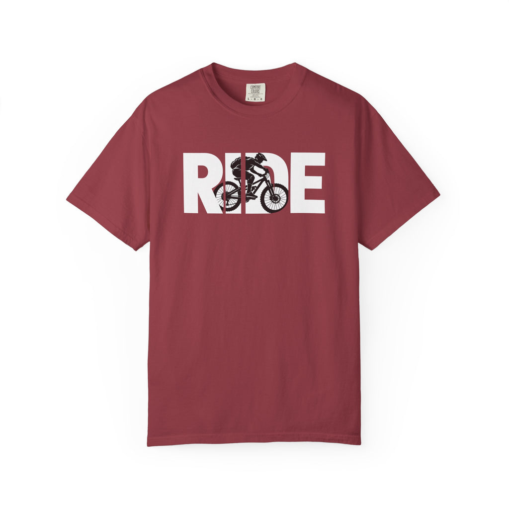 RIDE Mountain Bike T-Shirt | Mountain Biker Graphic | Comfort Colors Tee