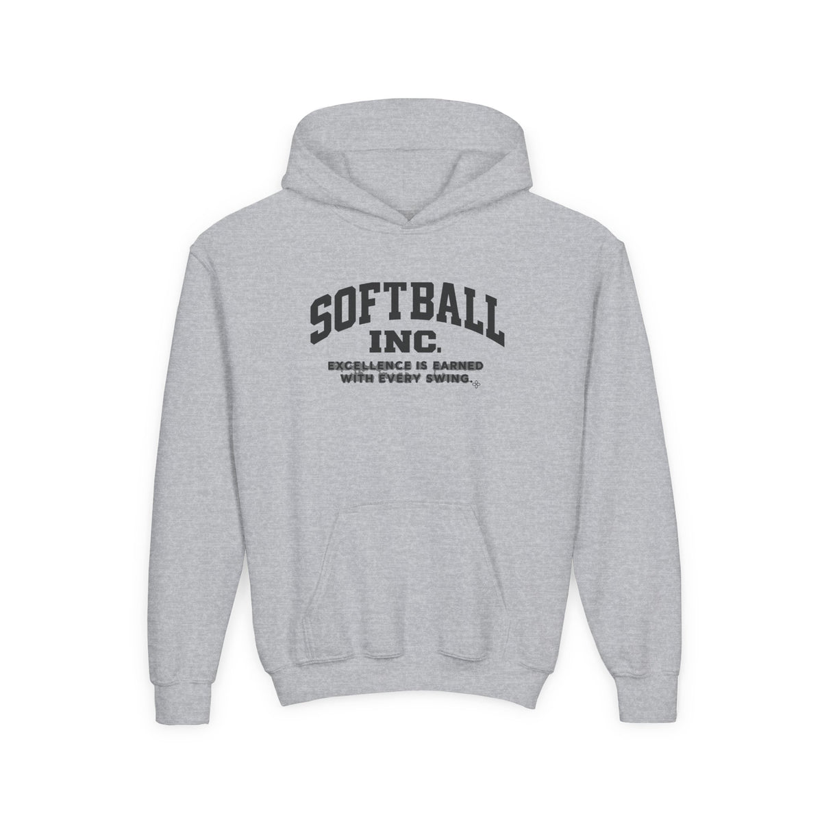 Softball Inc. Youth Hoodie | Excellence Is Earned With Every Swing | Girls Softball Youth Hoodie