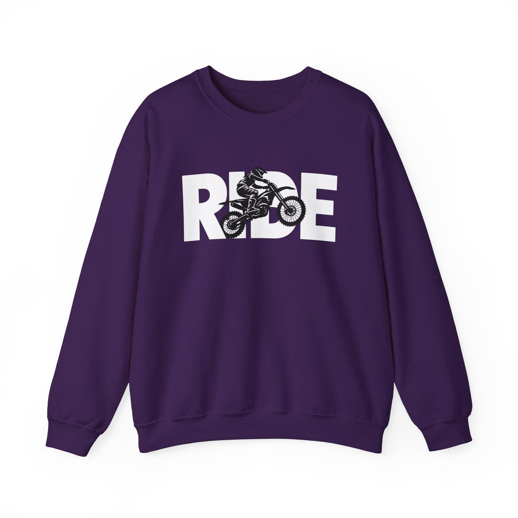 RIDE Dirt Bike Sweatshirt | Dirt Bike Rider Graphic | Gildan Crewneck