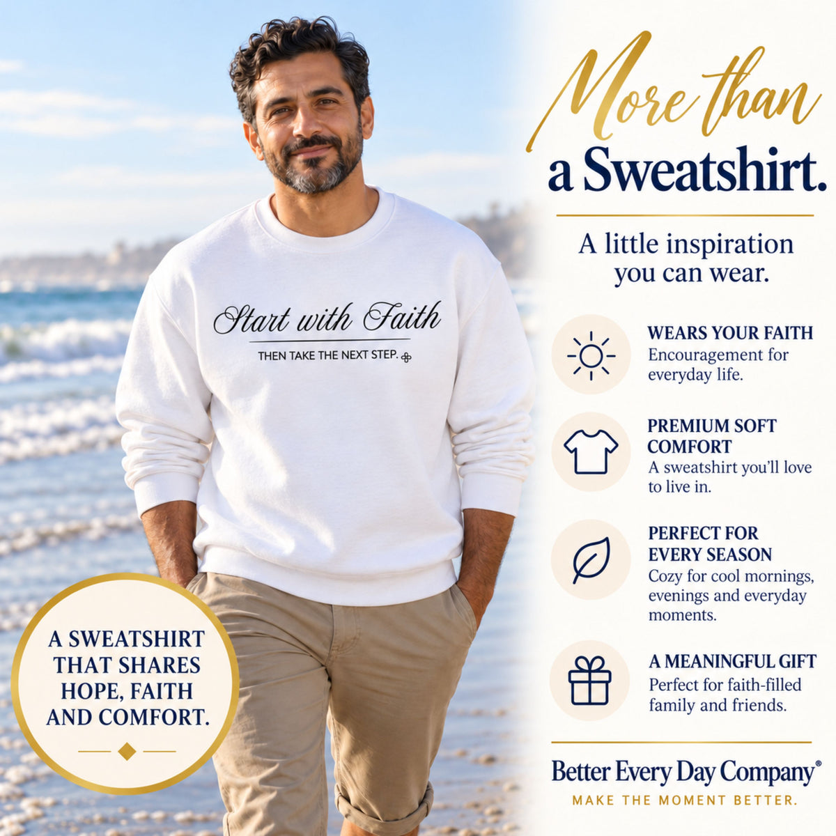 Start with Faith Sweatshirt | Then Take The Next Step | Faith Crewneck