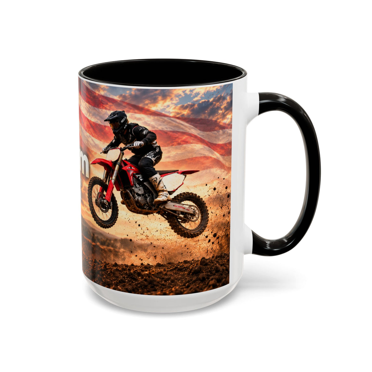 Freedom - I Was Never Meant to Stay Grounded | 15 oz Motocross Dirt Bike Mug, Coffee Cup