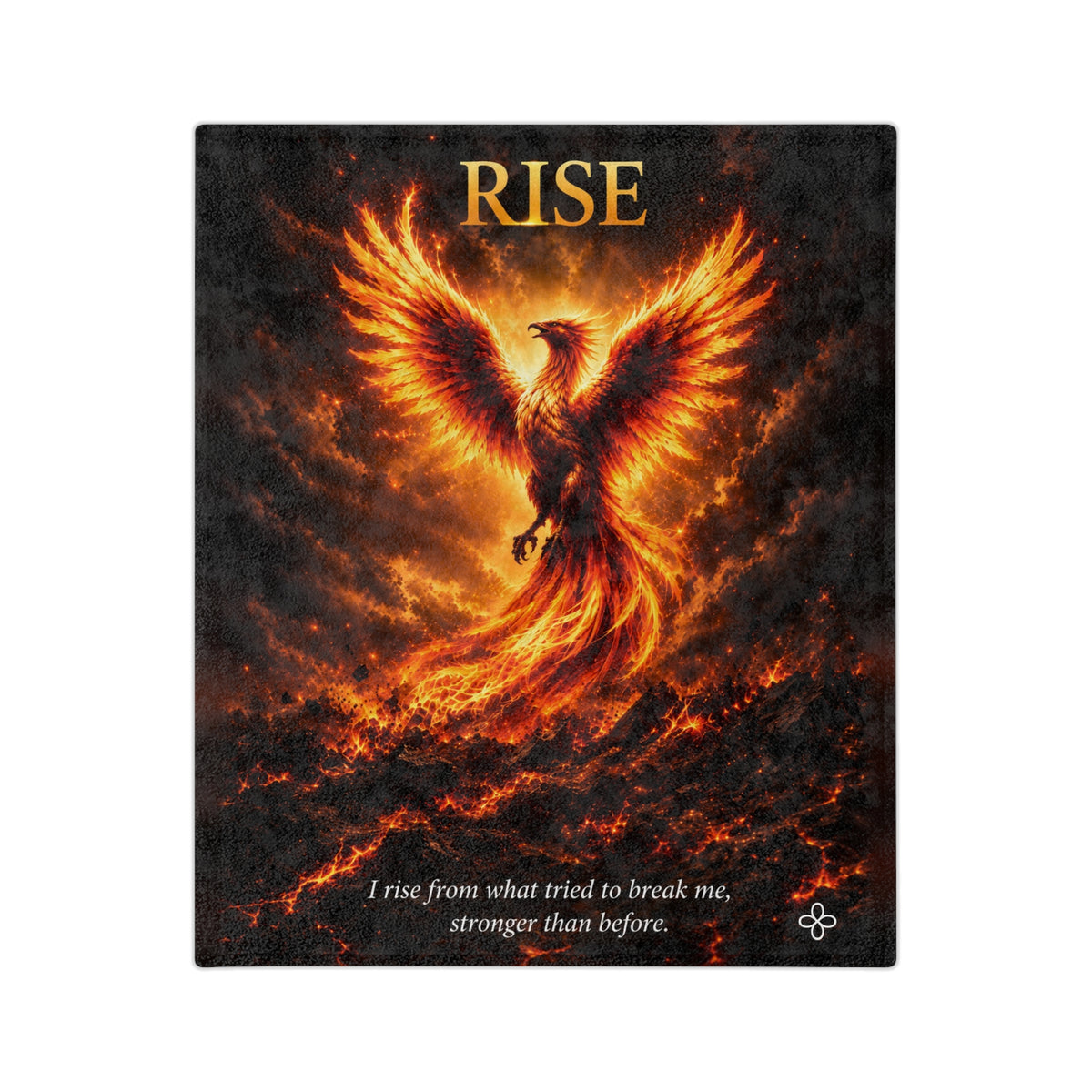 Rise Motivational Blanket | Inspirational Quote Plush Throw Blanket | Uplifting Gift | Better Every Day