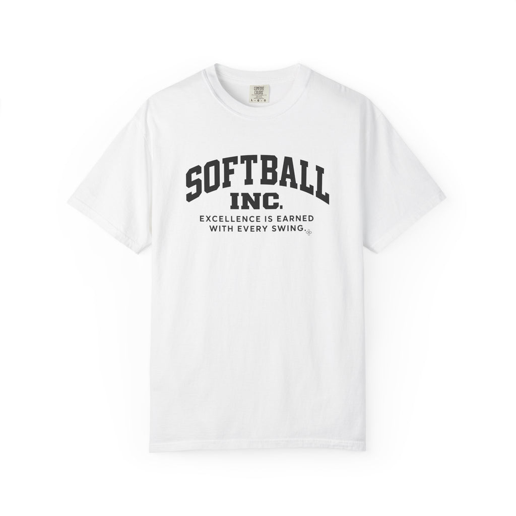 Softball Inc. T-Shirt | Excellence Is Earned With Every Swing | Softball Comfort Colors Tee