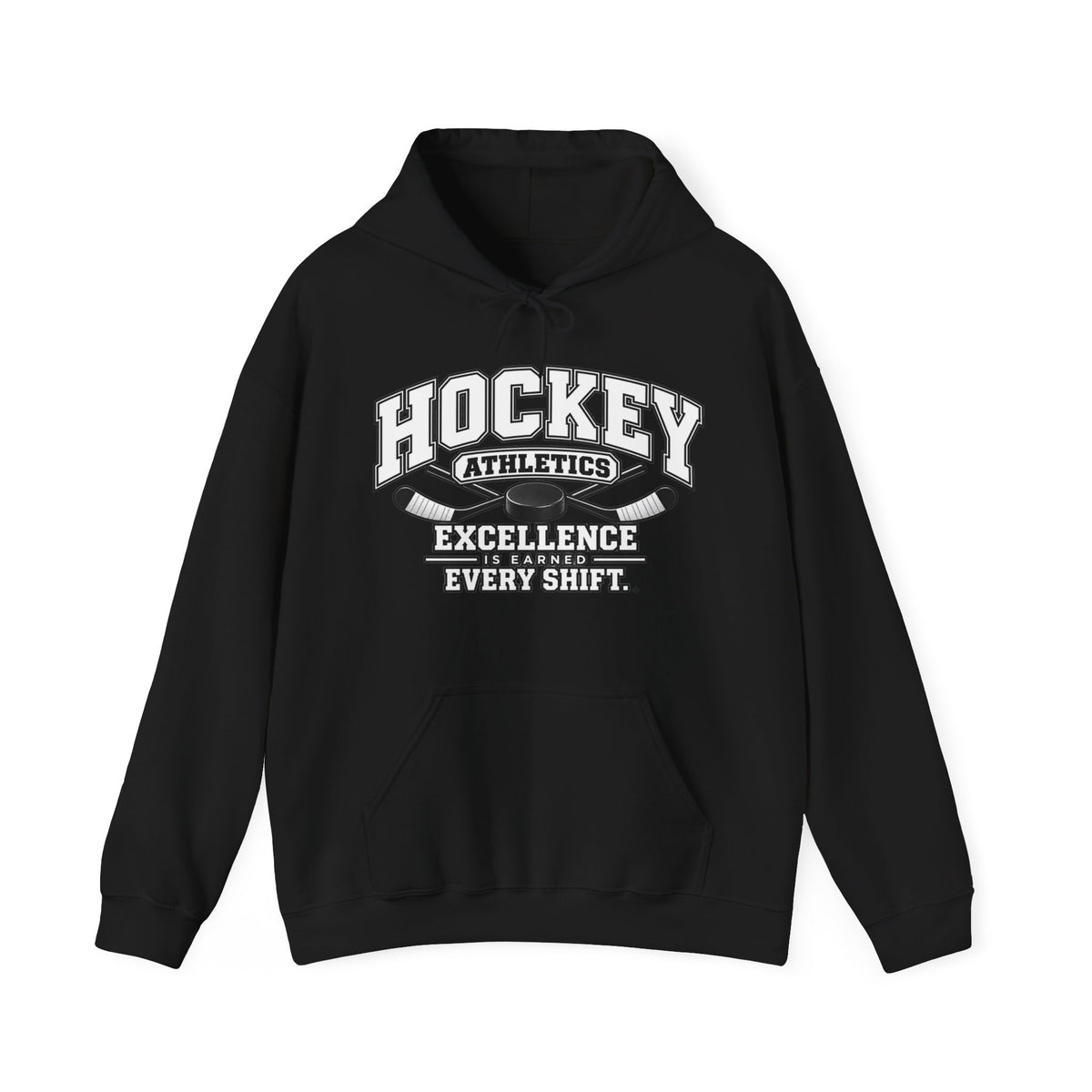 Hockey Athletics Hoodie | Excellence Is Earned Every Shift | Hockey Gildan Hoodie
