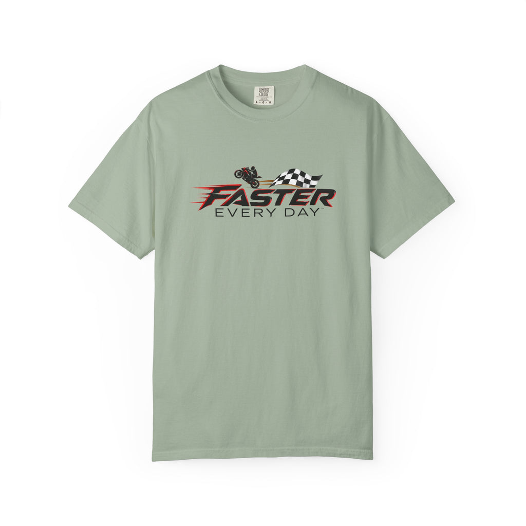 Faster Every Day Checkered Flag Logo Tee | Motorcycle Racing Shirt | Comfort Colors T-Shirt