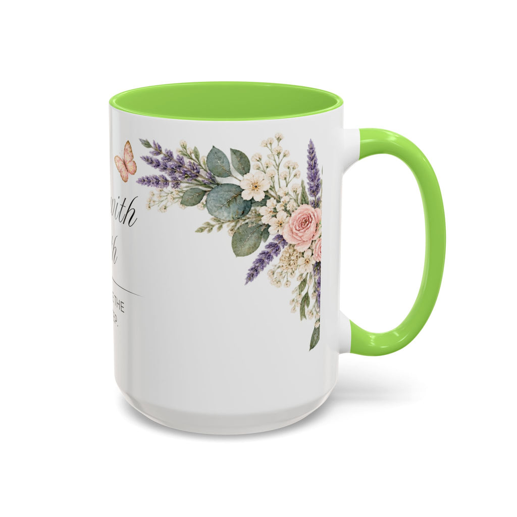 Start with Faith Coffee Mug 15oz | Then Take The Next Step | Floral Christian Mug