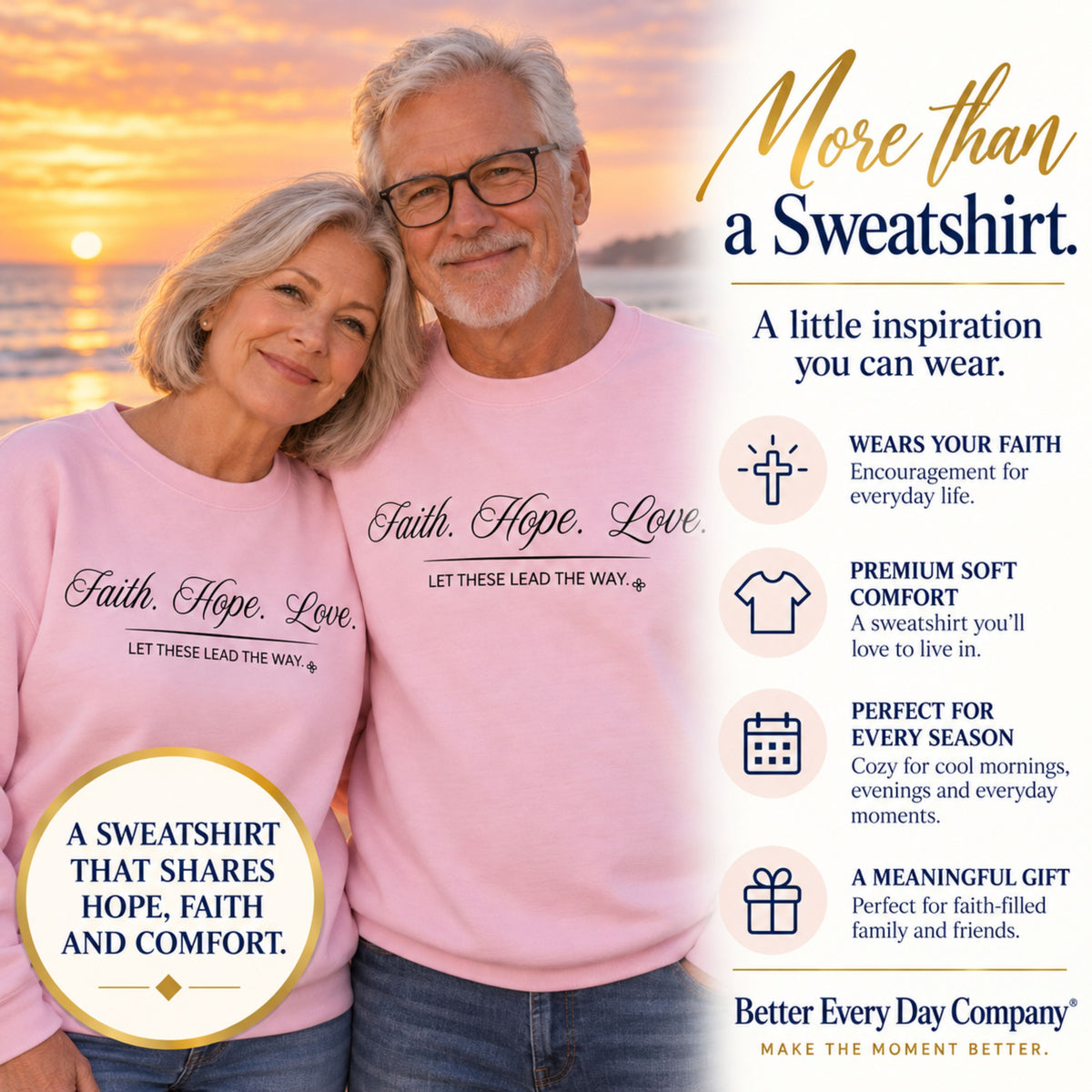 Faith Hope Love Sweatshirt | Let These Lead The Way | Faith Crewneck