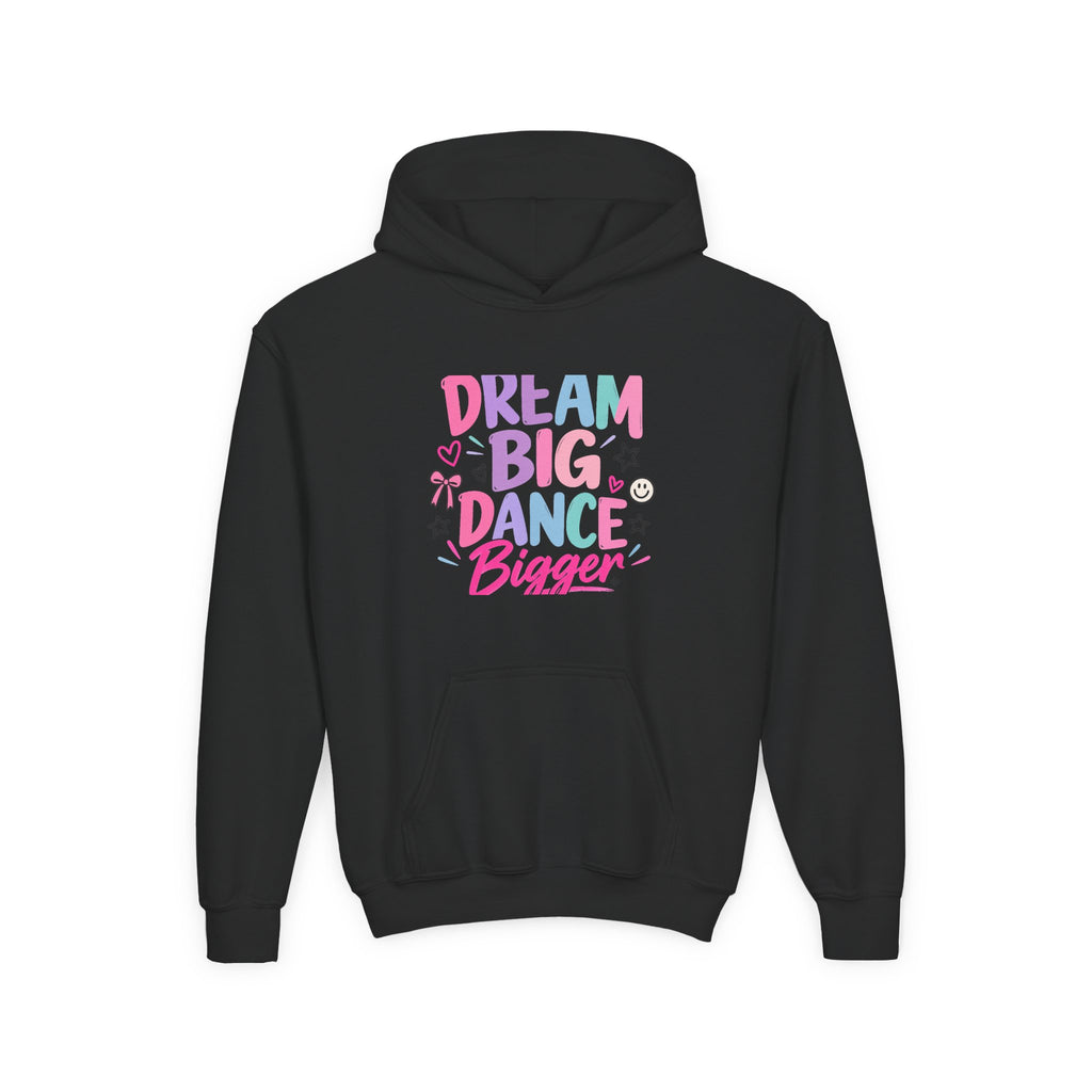 Dream Big Dance Bigger Youth Hoodie | Dancer Gift | Girls Dance Youth Hoodie