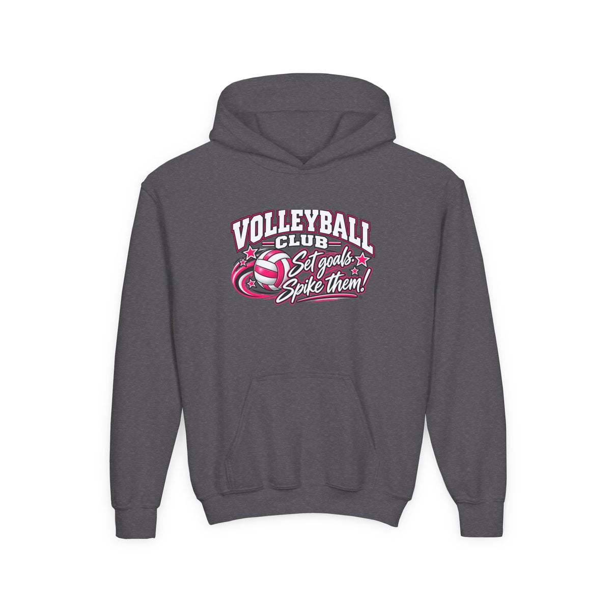 Volleyball Club Youth Hoodie | Set Goals, Spike Them | Girls Volleyball Youth Hoodie