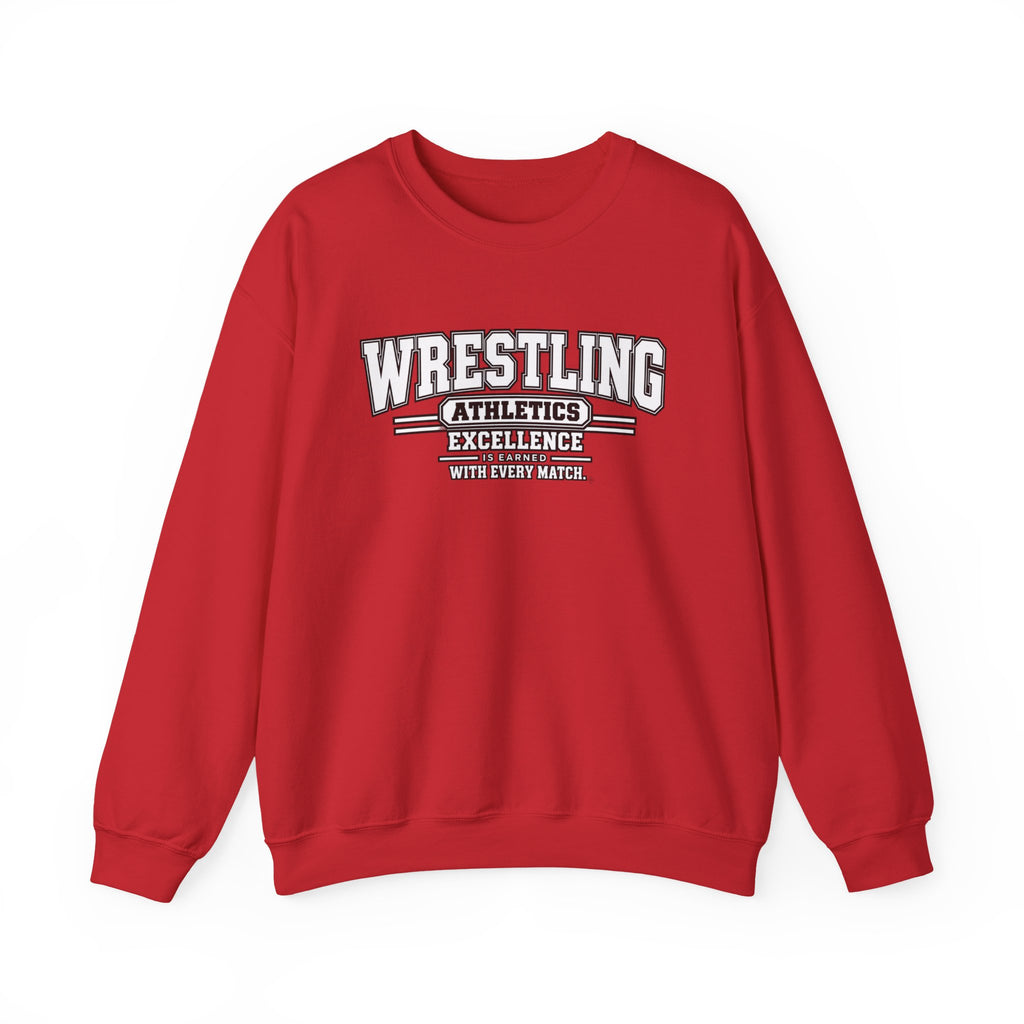 Wrestling Athletics Sweatshirt | Excellence Is Earned With Every Match | Wrestling Gildan Crewneck