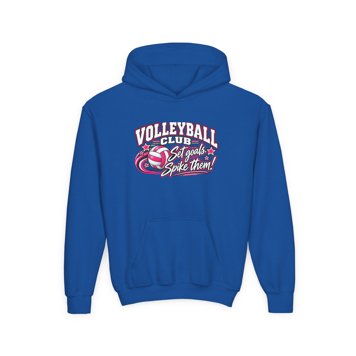 Volleyball Club Youth Hoodie | Set Goals, Spike Them | Girls Volleyball Youth Hoodie